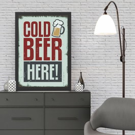 Wallity Cuadro Decorativo Enmarcado Cold Beer (40 x 55)